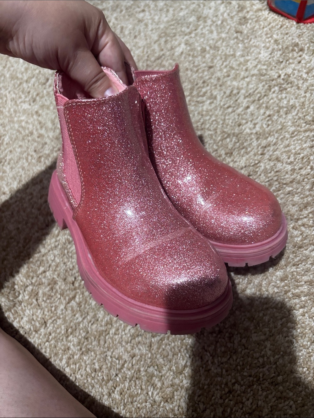 Target Kids Sparkly Pink Chunky Chelsea Boots